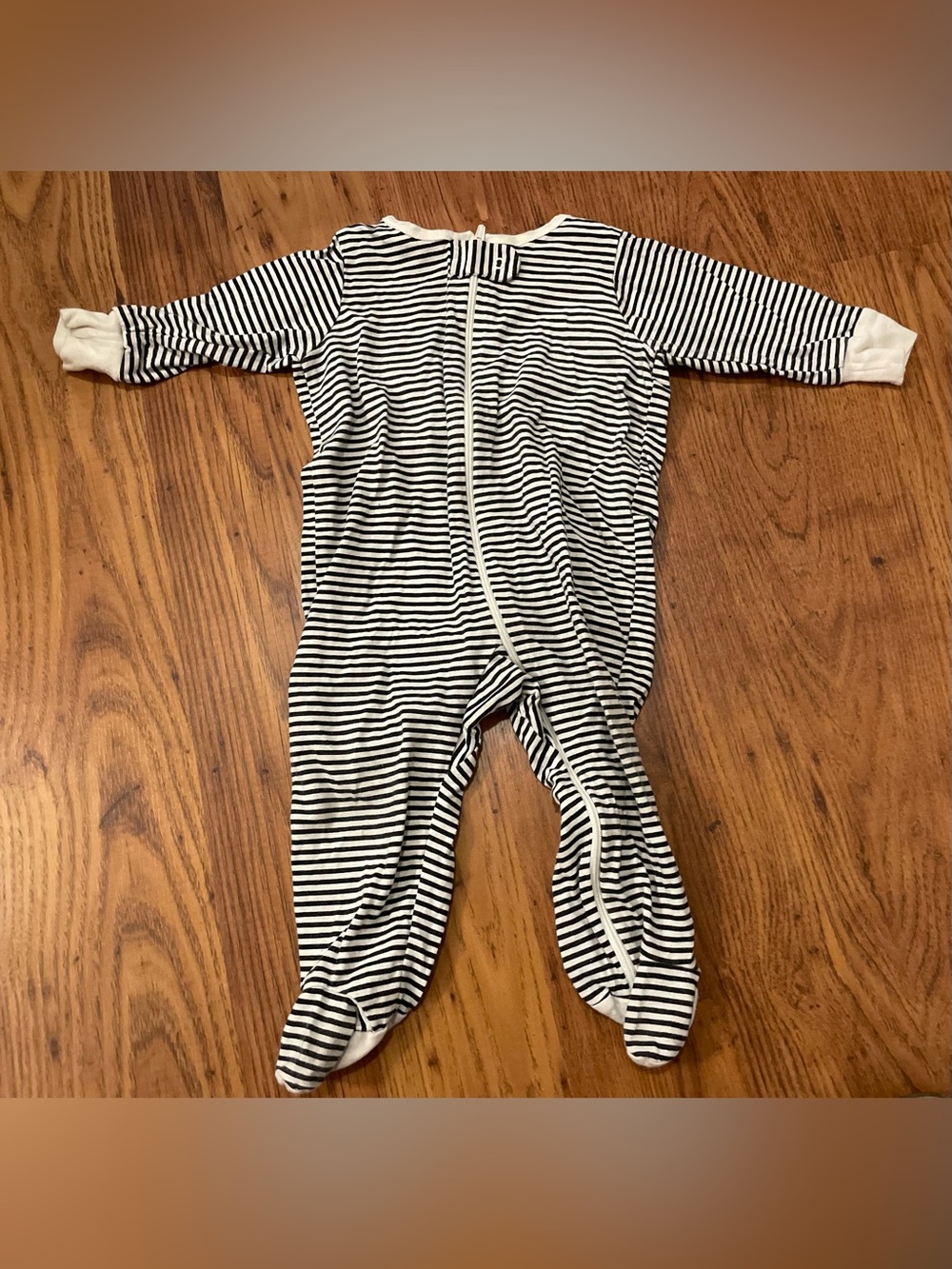 Gerber Black & White Striped Footed Baby One-Piece